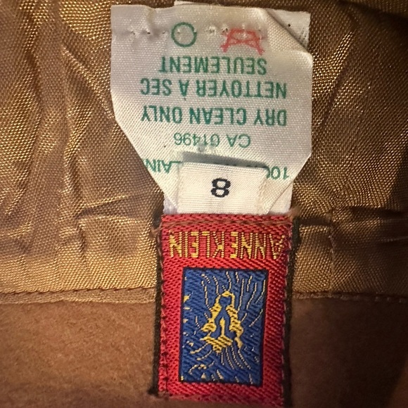 Vintage Anne Klein 70s-80s 100% Wool Midi Skirt | Camel Brown | Size 8 - Picture 5 of 6